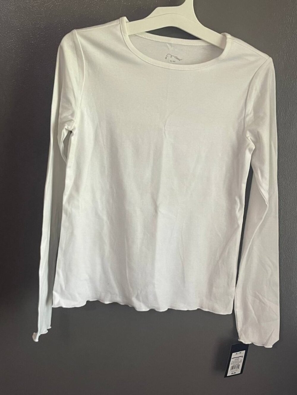 girls white long sleeve shirt XL 14